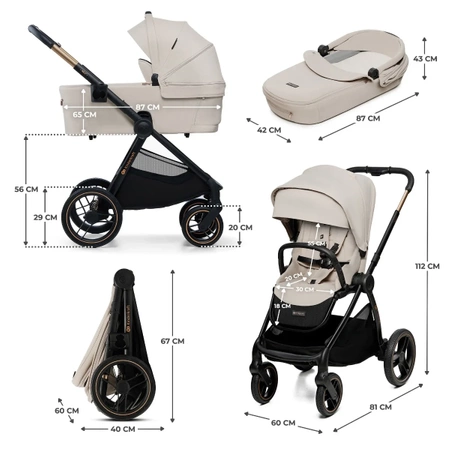 Kinderkraft Wózek dziecięcy NEA 2 Soft Beige