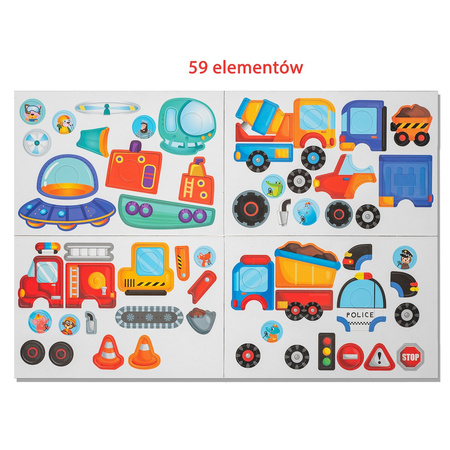 Smily Play Układanka magnetyczna Pojazdy