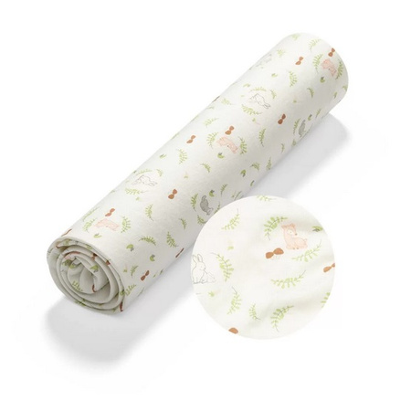 Babyono Bambusowe prześcieradło z gumką do łóżeczka, FOREST 60x120 749/01