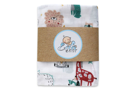 Egakids Pielucha bambusowa druk 120/120 Zwierzaki na imprezie