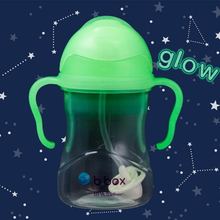 B.Box bidon ze słomką 240ml, Glow in the dark