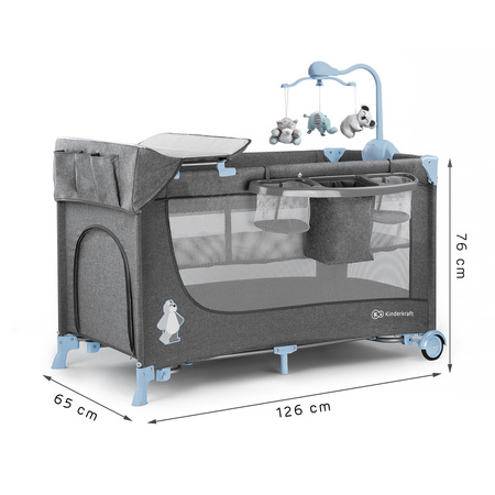Kinderkraft łóżeczko turystyczne JOY z akcesoriami, blue