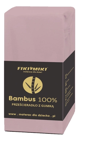 Fiki Miki Prześcieradło bambusowe 60 x 120 cm różowe