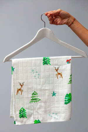 Texpol Bambusowa pieluszka dziecięca Świąteczna Zima 65 x 65 cm