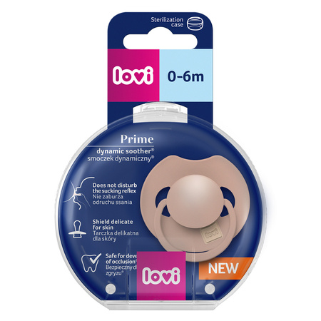 LOVI Smoczek silikonowy dynamiczny Prime 0-6m 1 szt. Blush