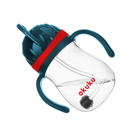 Akuku Bidon ze słomką z odważnikiem blue/red A0164