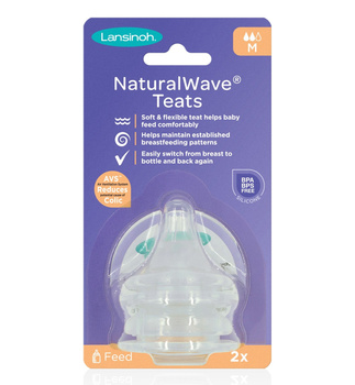 Lansinoh Smoczek Natural Wave o średnim przepływie (M) - 2 sztuki