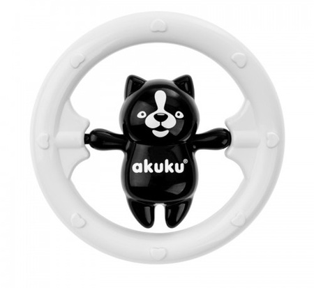 Grzechotka czarno-biały Miś Akuku