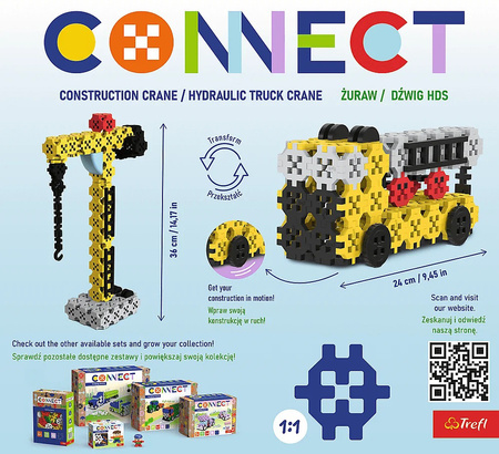 Zestaw klocków Connect 2w1 Żuraw, dźwig HDS