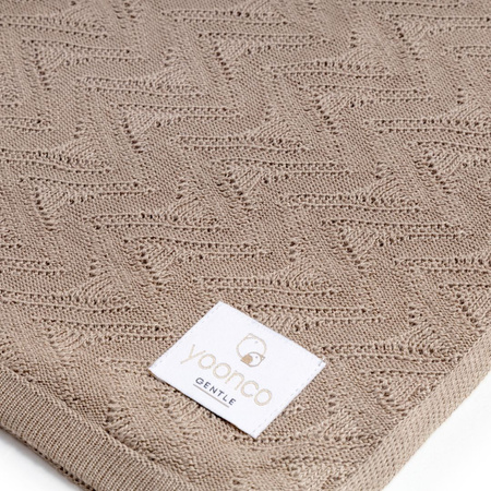 Yoonco Kocyk bambusowy mgiełka AŻUR beż