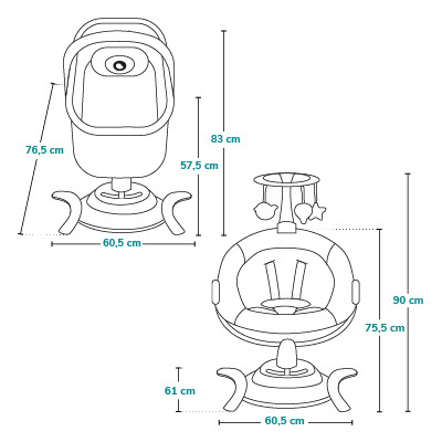 Lionelo Leżaczek bujaczek Bella Set Grey Concrete