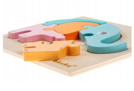 Akuku Puzzle drewniane Słoń, 5 elementów