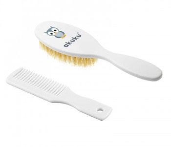 Szczotka NATURAL i grzebyk Akuku