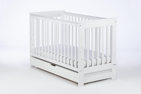 DREWEX Łóżeczko tapczanik EVA Białe + szuflada