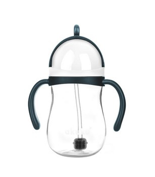 Akuku Bidon ze słomką z odważnikiem blue/white A0166