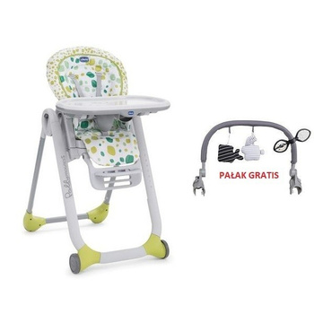 Krzesełko do karmienia Polly Progres5 Chicco Kiwi+Pałąk z zabawkami (Outlet)