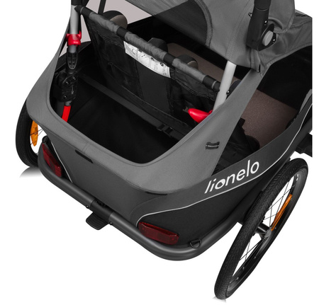 Lionelo Cama podwójna przyczepka rowerowa, wózek spacerowy Graphite