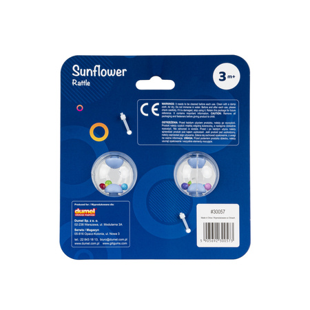 GiliGums Grzechotka Słoneczniki niebieska GG30057