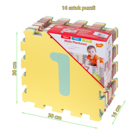 Smily Play Mata piankowa pastelowa CYFRY