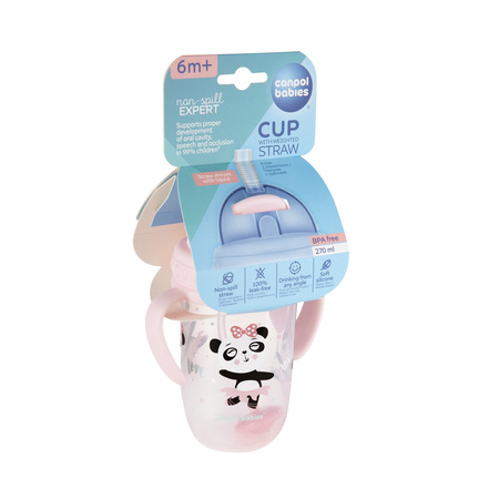 Canpol babies kubek niekapek z rurką i odważnikiem 270ml EXOTIC ANIMALS
