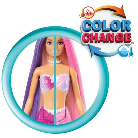 Mattel Lalka Barbie syrenka Malibu zmieniająca kolor HRP98
