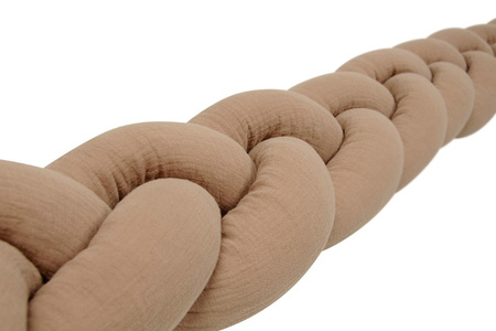 Babymatex Ochraniacz do łóżeczka Warkocz Muślin Mokka dł. 200cm