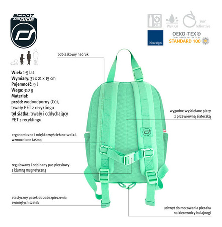 SCOOTANDRIDE Plecak na hulajnogę dla dzieci Kiwi