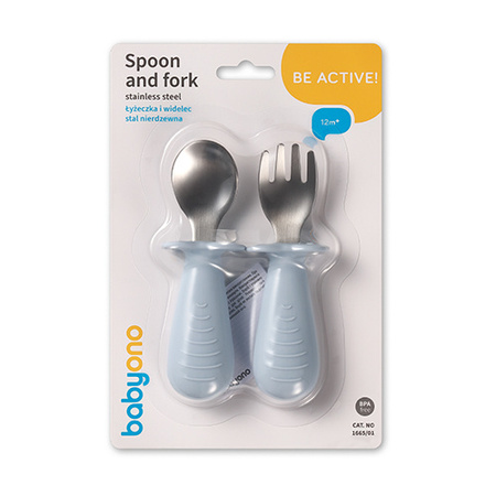 Babyono Sztućce dla dzieci stal nierdzewna niebieski