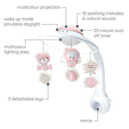 Infantino Muzyczna karuzela 3 w 1 Pudrowy róż
