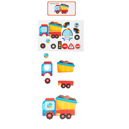 Smily Play Układanka magnetyczna Pojazdy