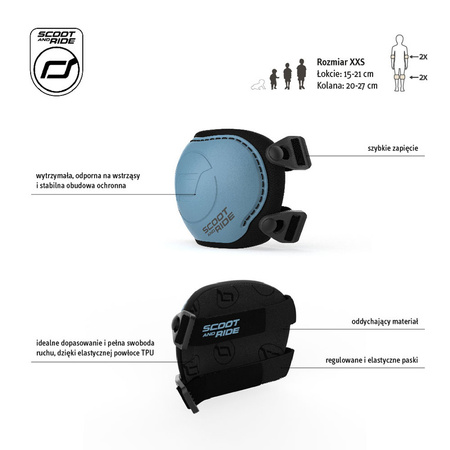 SCOOTANDRIDE Zestaw ochraniaczy dla dzieci XXS Steel