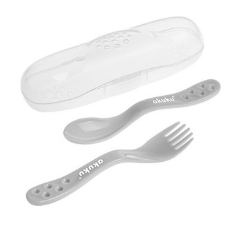 Akuku Zestaw sztućców w etui, szare