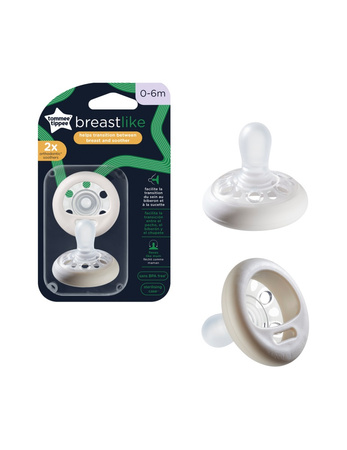 Tommee Tippee Smoczek uspokajający Breast like 0-6m, 2 szt.