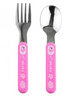 Akuku Sztućce dla dzieci ze stali szlachetnej, różowe