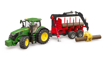Bruder 03154 Traktor John Deere 7R 350 z przyczepą leśną