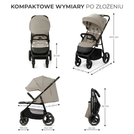 Kinderkraft Wózek spacerowy TRIG 3 Stone Beige