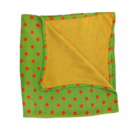 Texpol Pieluszka bambusowa 120x120 zielona w kropki