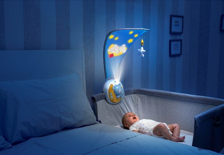 Projektorem z baldachimem 3 w 1 Next2Moon Chicco (niebieski)