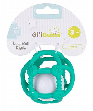 Gili Gums Piłka - grzechotka zielona, gryzak