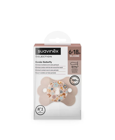 Suavinex Smoczek silikonowy fizjologiczny SX Pro Motylek 6-18m Różowy