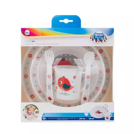 Canpol babies zestaw stołowy CUTE ANIMALS czerwony