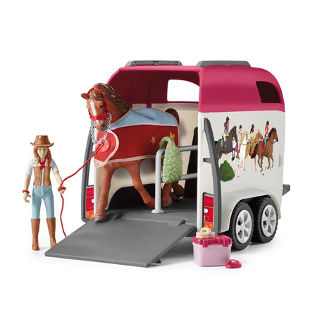 Schleich 42535 Końskie przygody z samochodem i przyczepą