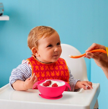 B.Box Silikonowa miseczka z przyssawką i łyżeczką Strawberry