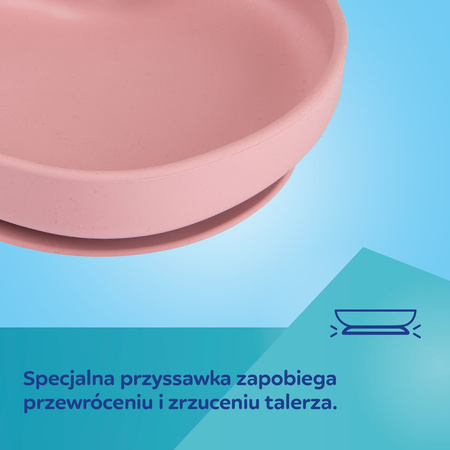 Canpol Babies Silikonowy talerz z przyssawką SERCE Beżowy