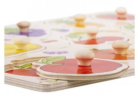 Akuku Drewniane Puzzle z pinezkami , Owoce