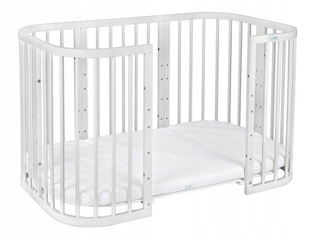 Waldin Łóżeczko 7w1 Białe z materacem