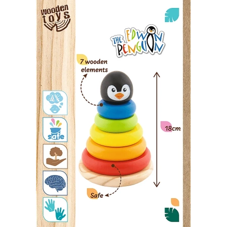 Vtech Drewniana piramidka pingwin Edwin
