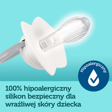 Canpol Babies Smoczek silikonowy Light touch 0-6m symetryczny PURE COLOR 2 szt. Niebieski