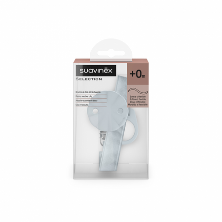 Suavinex Klips do smoczka z tasiemką Wonderland Niebieski