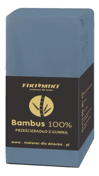 Fiki Miki Prześcieradło bambusowe 89x51 / 90x40 / 80x40 cm niebieskie